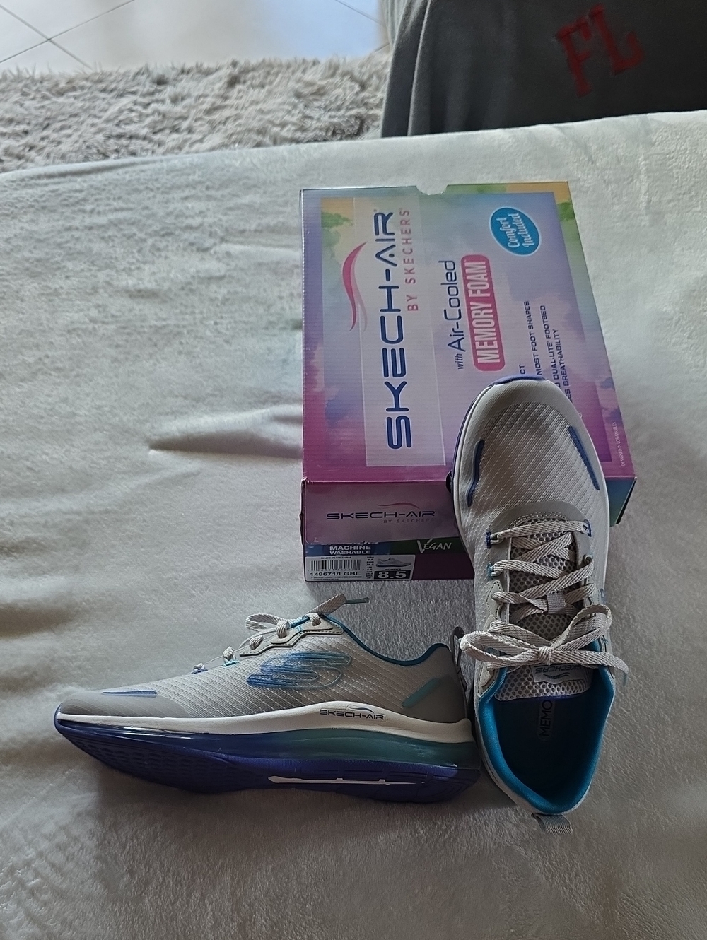 Skechers Women's Gray Blue Athletic Sneakers